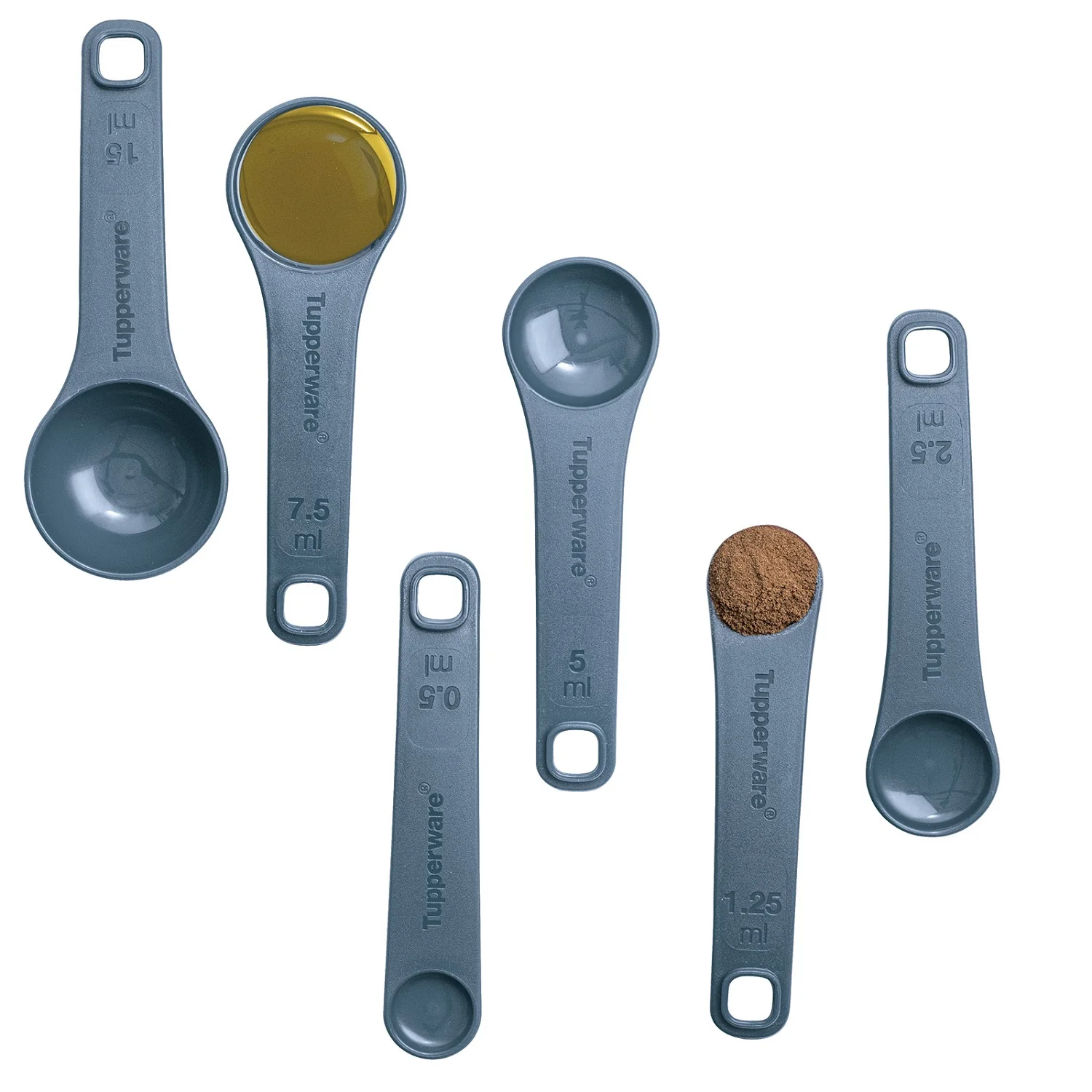 Jogo de Colheres Medidoras de Cozinha Geração Ii Tupperware 6 peças Azul